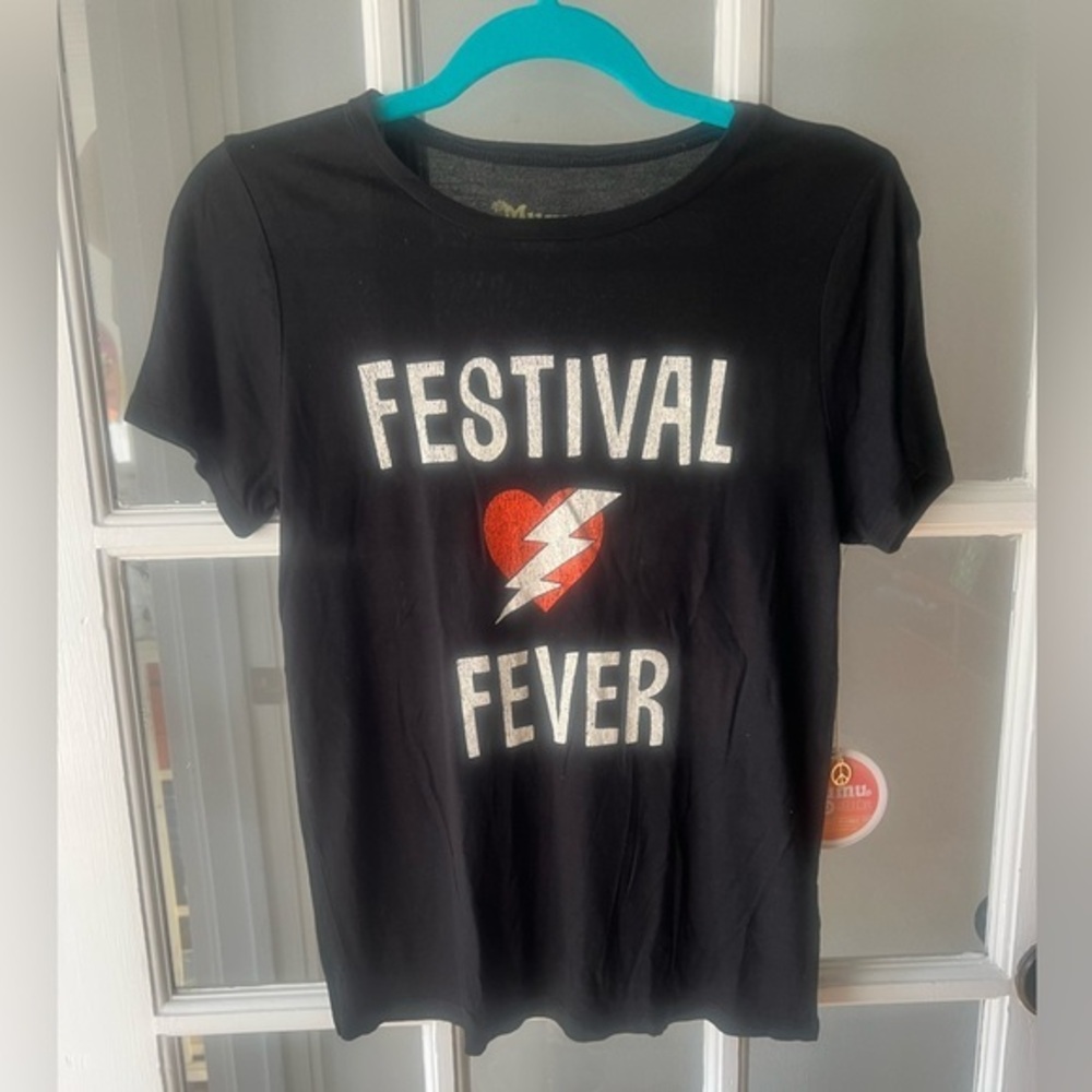 NWT Show Me Your MuMu Festival Fever Graphic Tee Shirt Black Small
